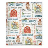 Personalized Baby Boy Safari Theme Swaddle Name Blanket